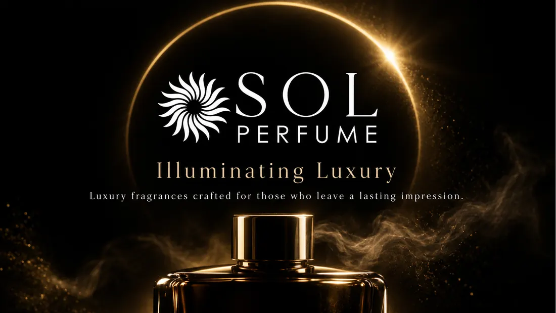 Closing board: the SOL Perfume mark in an eclipse of light, under the line Illuminating Luxury.
